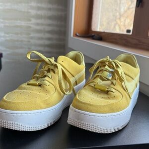 Nike Yellow suede Air Force Ones size 12 like new
